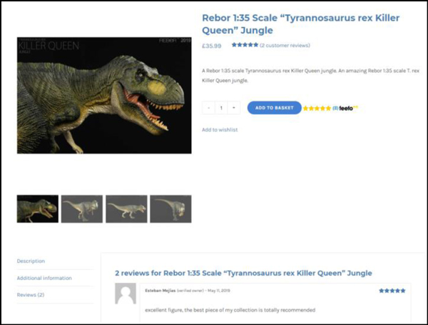 Lots of reviews on the Rebor Killer Queen T. rex product page.