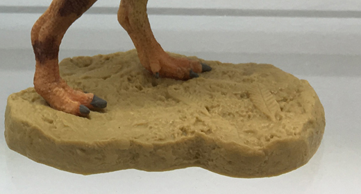 A close-up view of the base of the new for 2019 CollectA Baryonyx model.