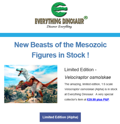 Beasts of the Mesozoic Velociraptor osmolskae (alpha).