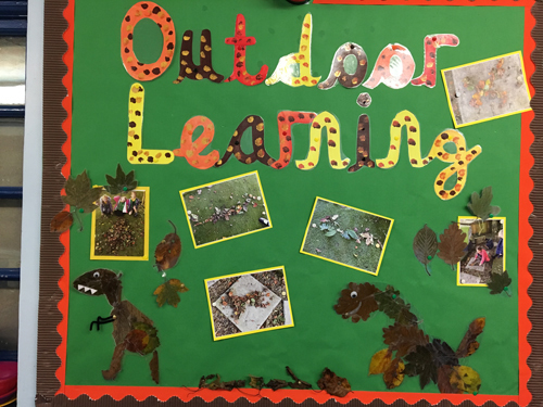 Dinosaur leaves and outdoor learning.
