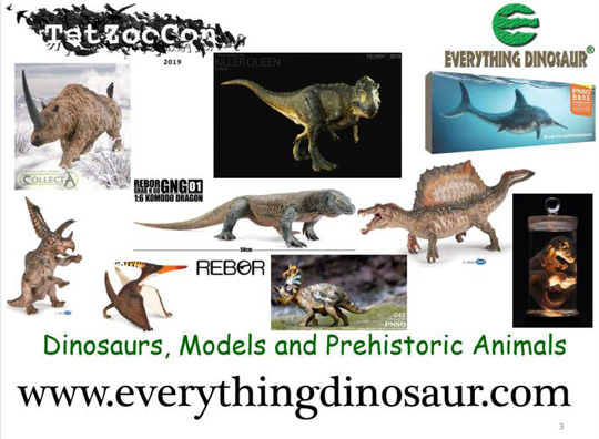 Some of the models and figures in the Everything Dinosaur range.