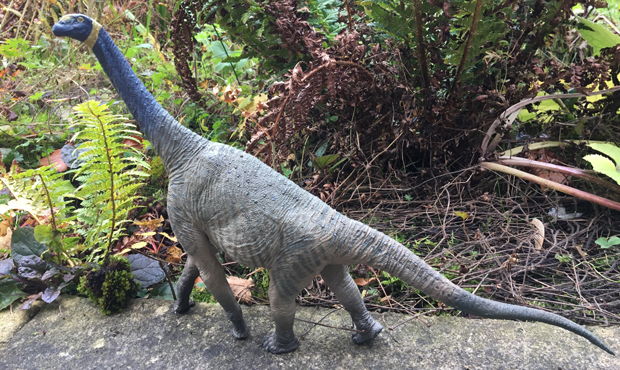 The Eofauna Atlasaurus dinosaur model photographed outdoors.