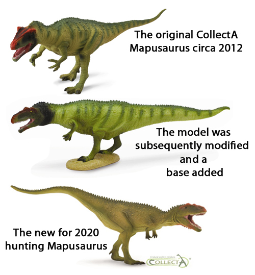 Evolution of Mapusaurus replicas within the CollectA model range.