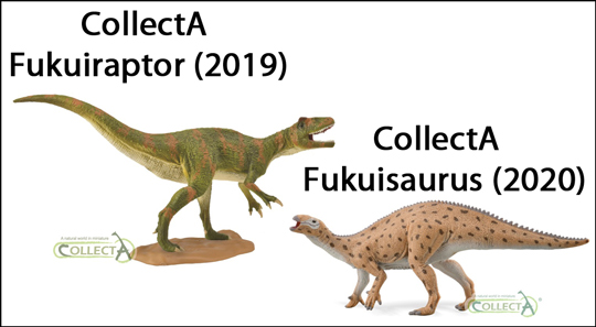 CollectA Fukuiraptor and CollectA Fukuisaurus dinosaur models.