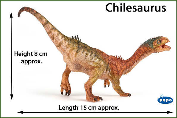 Official measurements for the new for 2020 Papo Chilesaurus dinosaur model.