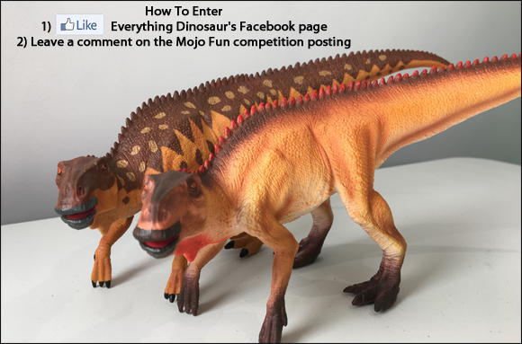 Two Mojo Fun Mandschurosaurus models to win in Everything Dinosaur's giveaway.