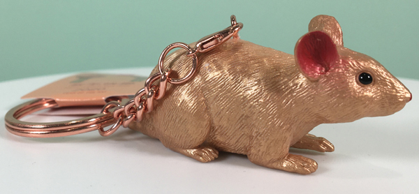 Mojo Fun lucky charm key ring - golden rat.