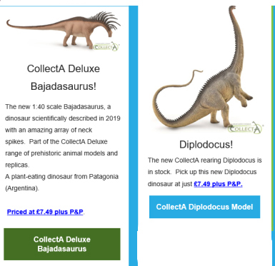 CollectA Deluxe Bajadasaurus and the rearing Diplodocus.