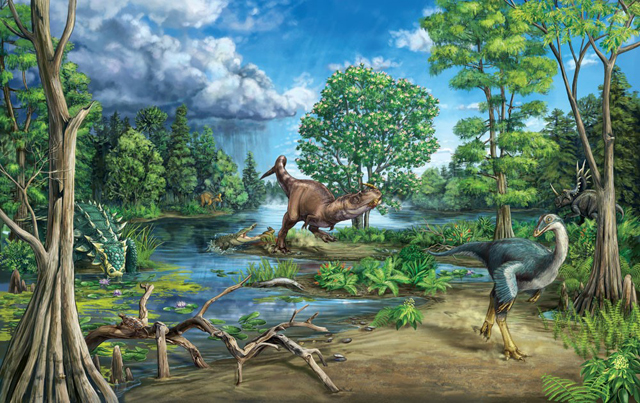 Dinosaur dominated ecosystem of Laramidia.