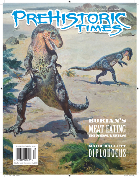 "Prehistoric Times" magazine, the front cover of issue 134.