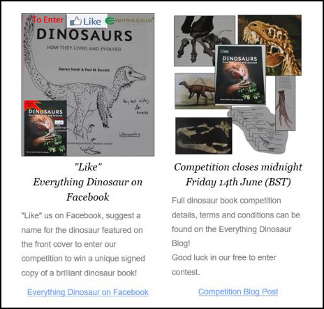 A signed copy of "Dinosaurs how they lived and evolved" is up for grabs.