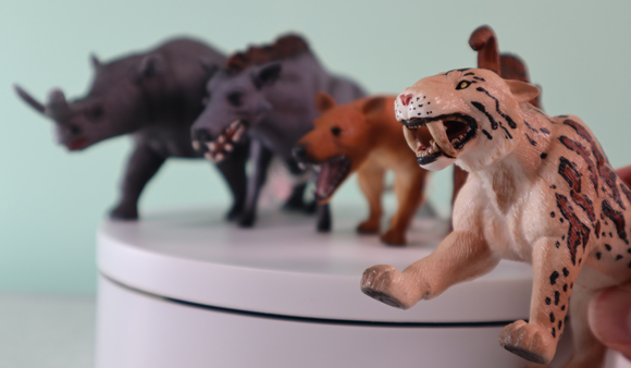 A selection of prehistoric mammal models from Mojo.