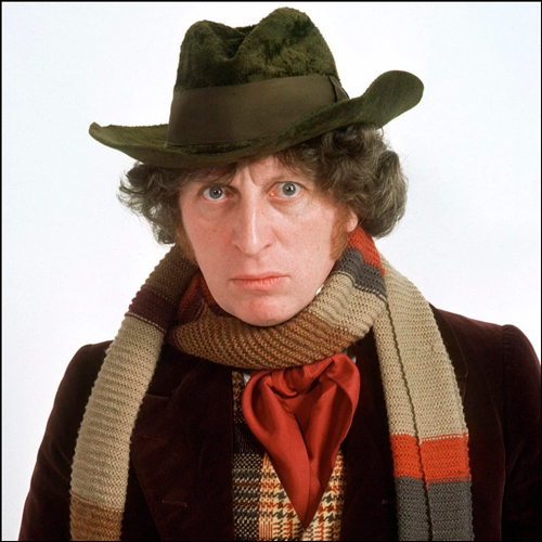 Actor Tom Baker as the Doctor.
