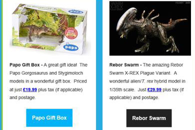 Papo gift box and the Rebor X-REX Swarm (plague variant).