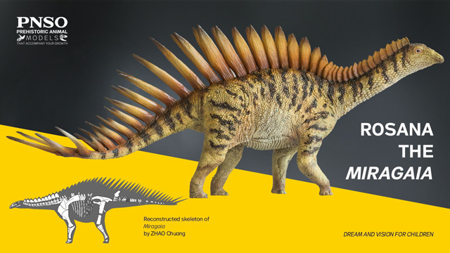 PNSO Rosana the Miragaia dinosaur model (lateral view).