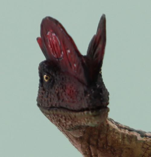 Staring at you! The ITOY Studio Dilophosaurus dinosaur model.