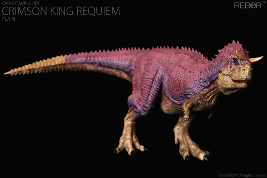 Rebor Carnotaurus rex "Crimson King Requiem" plain variant museum class model.