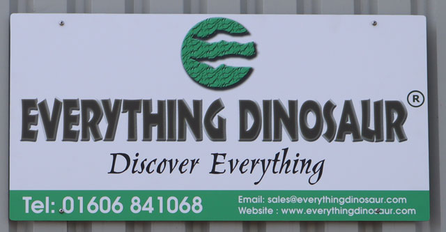 Signage at Everything Dinosaur's offices and warehouse.