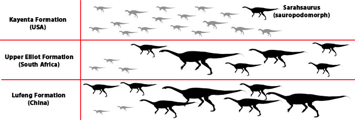 Comparing different dinosaur faunas.