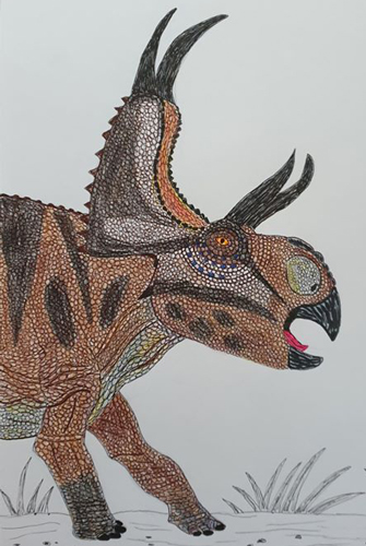 Schleich Diabloceratops dinosaur drawing.
