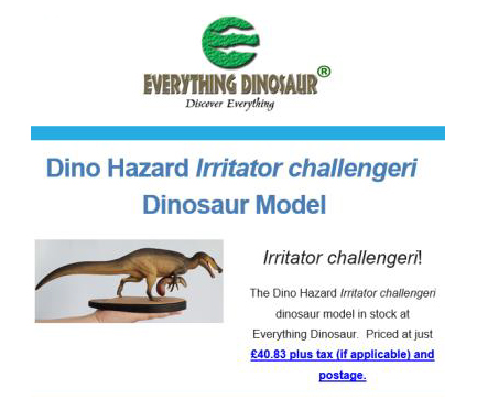 Irritator challengeri dinosaur model