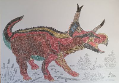 A Diabloceratops eatoni drawing by Caldey