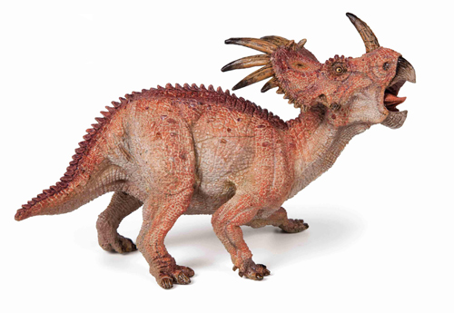 Papo Styracosaurus dinosaur model.