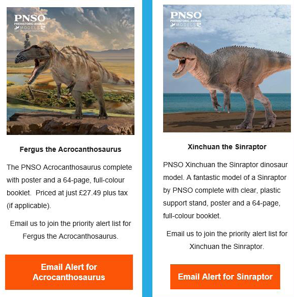 PNSO models - Acrocanthosaurus and Sinraptor.
