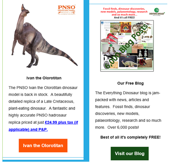 PNSO Ivan the Olorotitan and celebrating the Everything Dinosaur blog