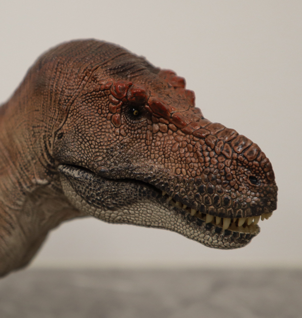 A close-up view of the Rebor T. rex Tusk figure.