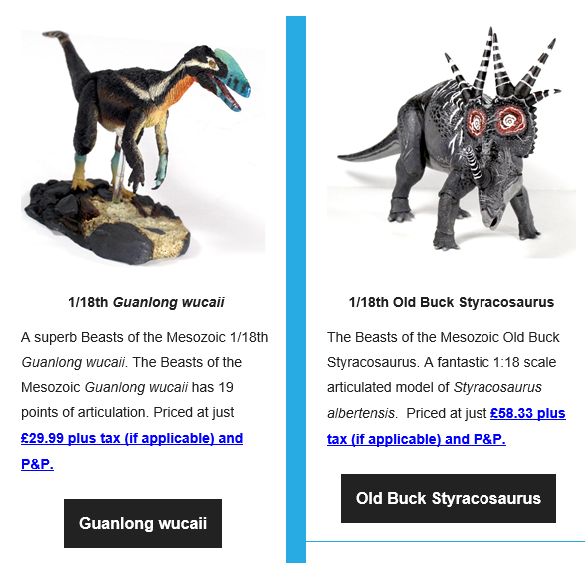 Guanlong and Styracosaurus.