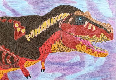 Beasts of the Mesozoic T. rex drawing.