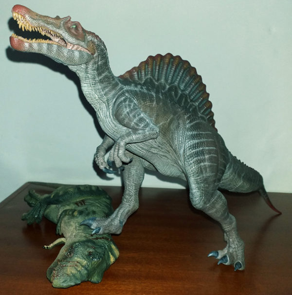 Spinosaurus versus T. rex Dinosaur Diorama