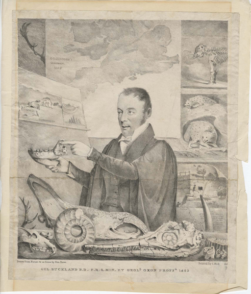 William Buckland surrounded by fossils.
