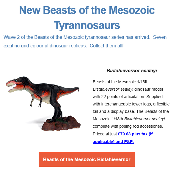 Beasts of the Mesozoic tyrannosaurs (Bistahieverso).