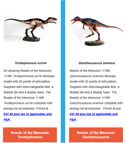 Beasts of the Mesozoic tyrannosaurs.