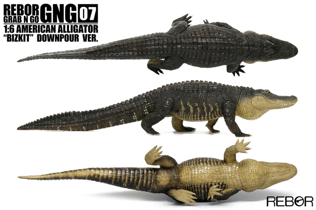 The Rebor GNG07 alligator figure in the Downpour colouration.