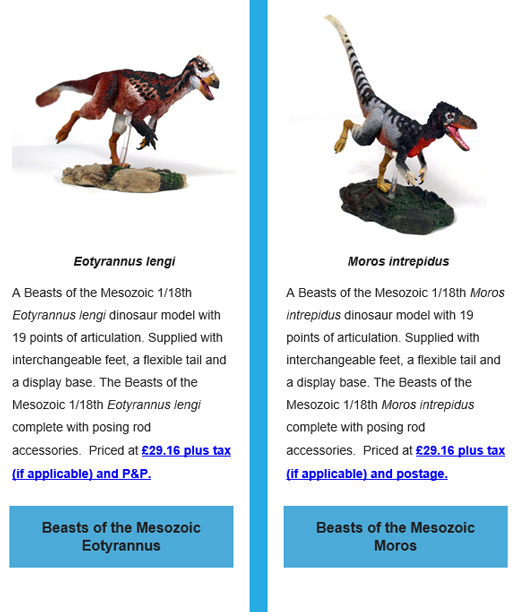 Beasts of the Mesozoic tyrannosaurs - Eotyrannus and Moros.