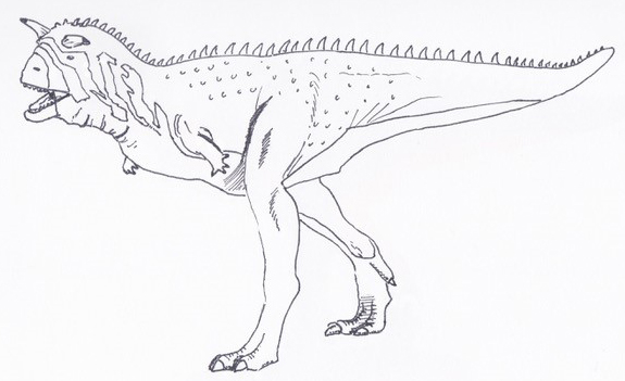 A drawing of Carnotaurus sastrei