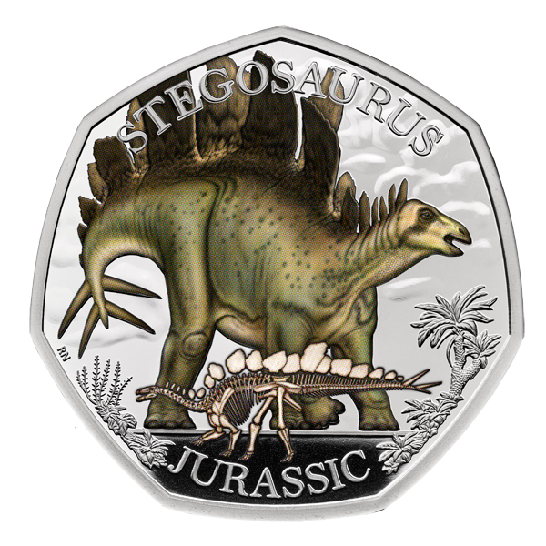 Stegosaurus dinosaur coin.