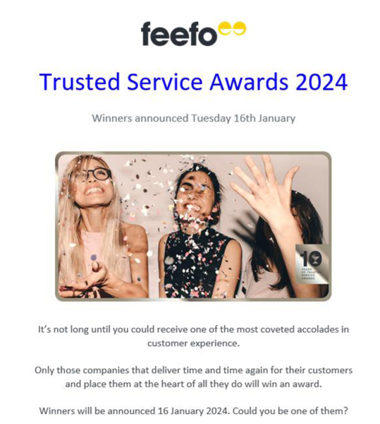 Feefo Trusted Service Awards.