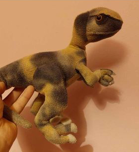 A lost dinosaur soft toy.