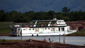 The house-boat that housed the research team.