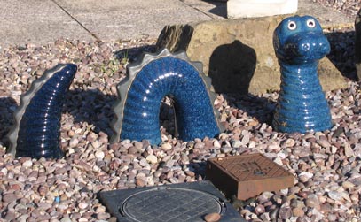 A Nessie garden ornament.