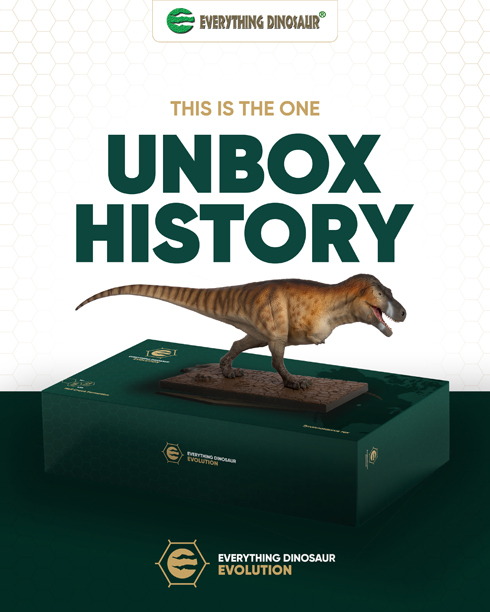 Unbox history! The Everything Dinosaur Evolution T. rex model is the first dinosaur model to have a digital product passport.
