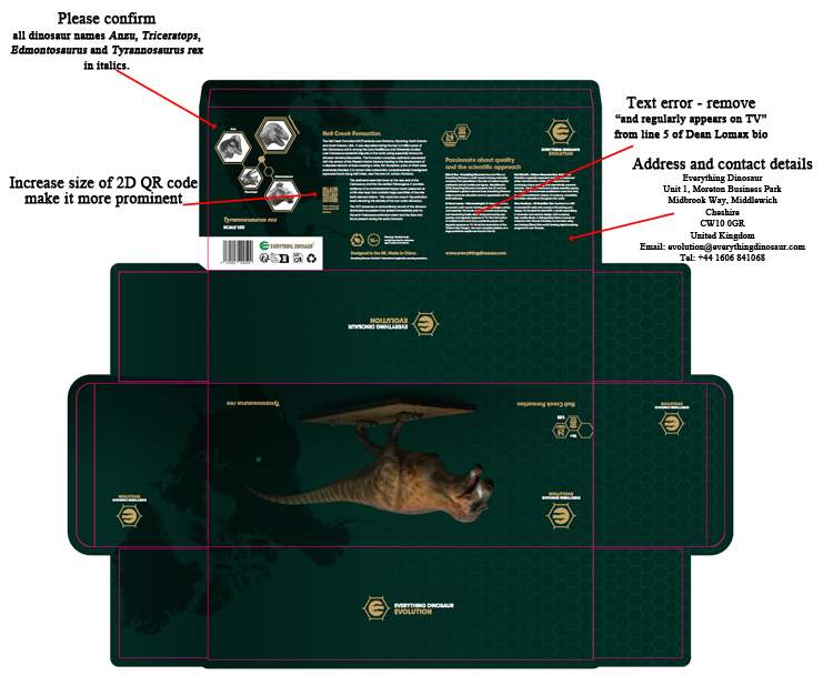 Unbox history, Everything Dinosaur Evolution T. rex packaging.