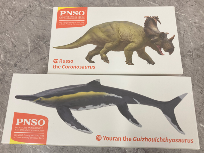 Two new PNSO models - Youran the Guizhouichthyosaurus (bottom) and Russo the Coronosaurus (top).