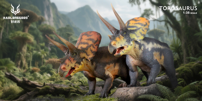 Haolonggood Torosaurus dinosaur models - Shan Xiong Xin and Wang Bo Dang.