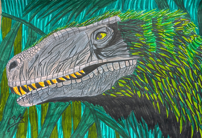 Caldey's dromaeosaur illustration.