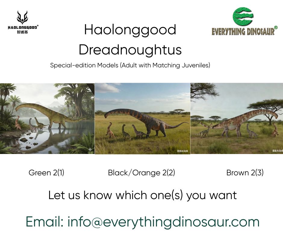 The three new for 2026 Haolonggood Dreadnoughtus models.